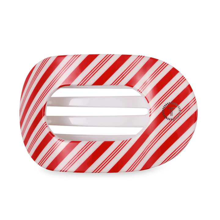 Candy Cane Crush Large Flat Round Teleties Clip