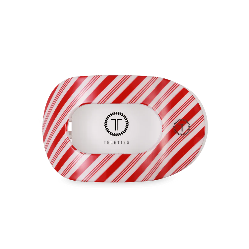 Candy Cane Crush Medium Flat Round Teleties Clip