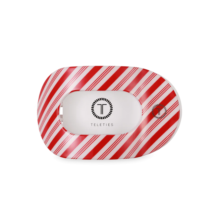 Candy Cane Crush Medium Flat Round Teleties Clip