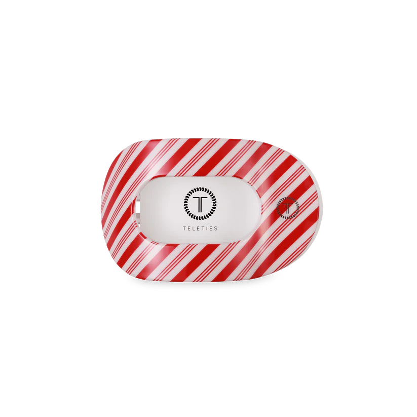 Candy Cane Crush Small Flat Round Teleties Clip