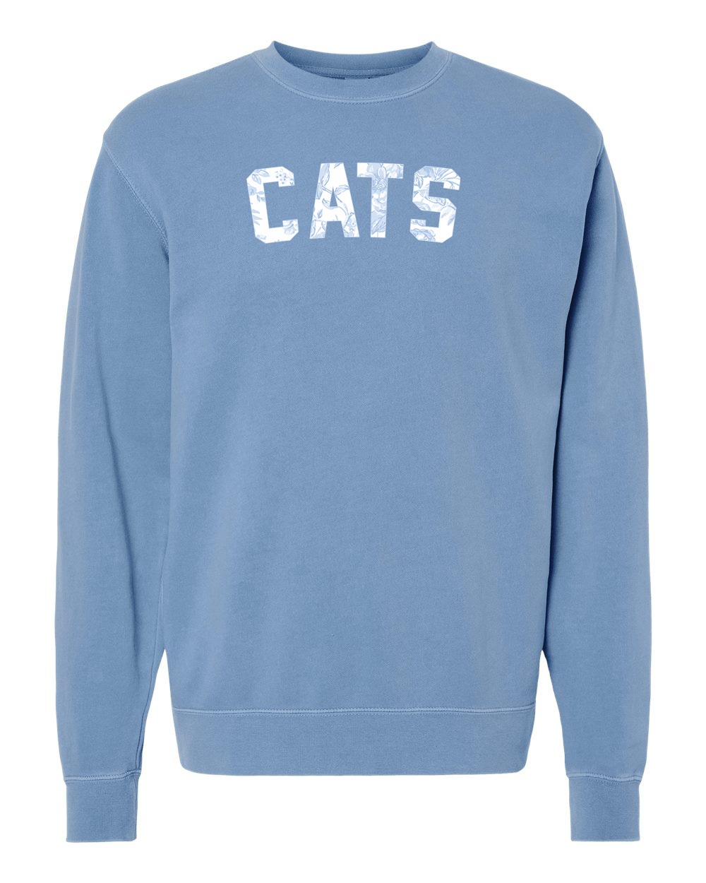 Cats Floral Pigment Dyed Crew