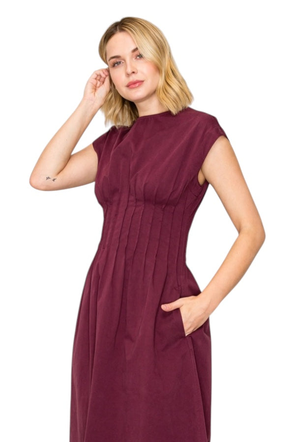 Garrison Pleated Denim Dress