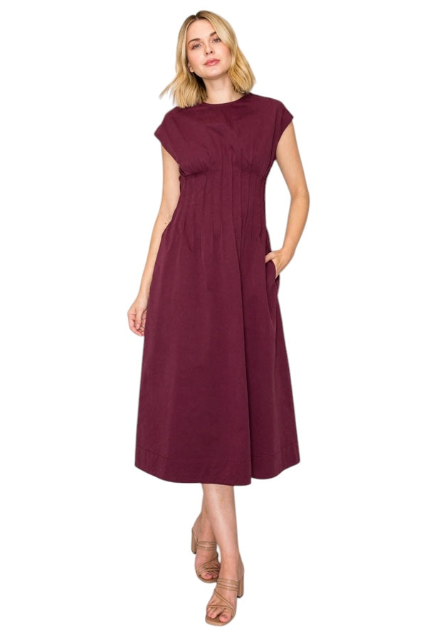Garrison Pleated Denim Dress