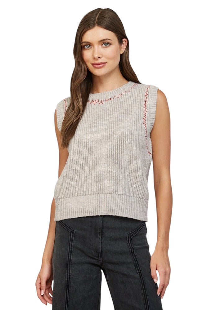 Ralph Contrast Stitch Sweater Vest
