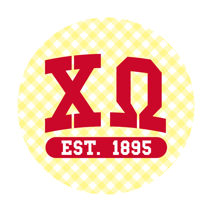 Collegiate Gingham Sorority Button