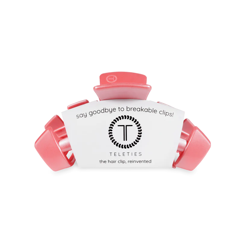 Calming Coral Small Classic Teleties Hair Clip