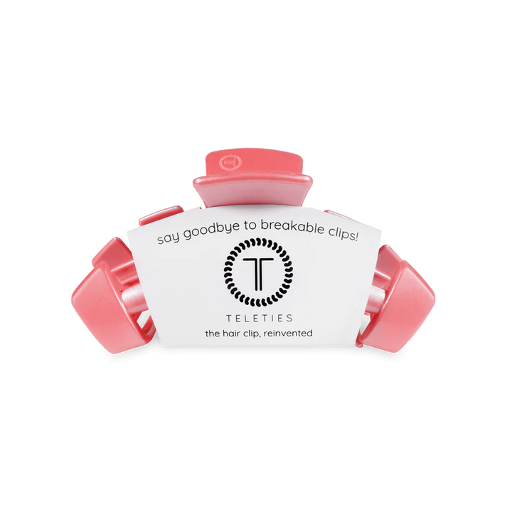 Calming Coral Small Classic Teleties Hair Clip