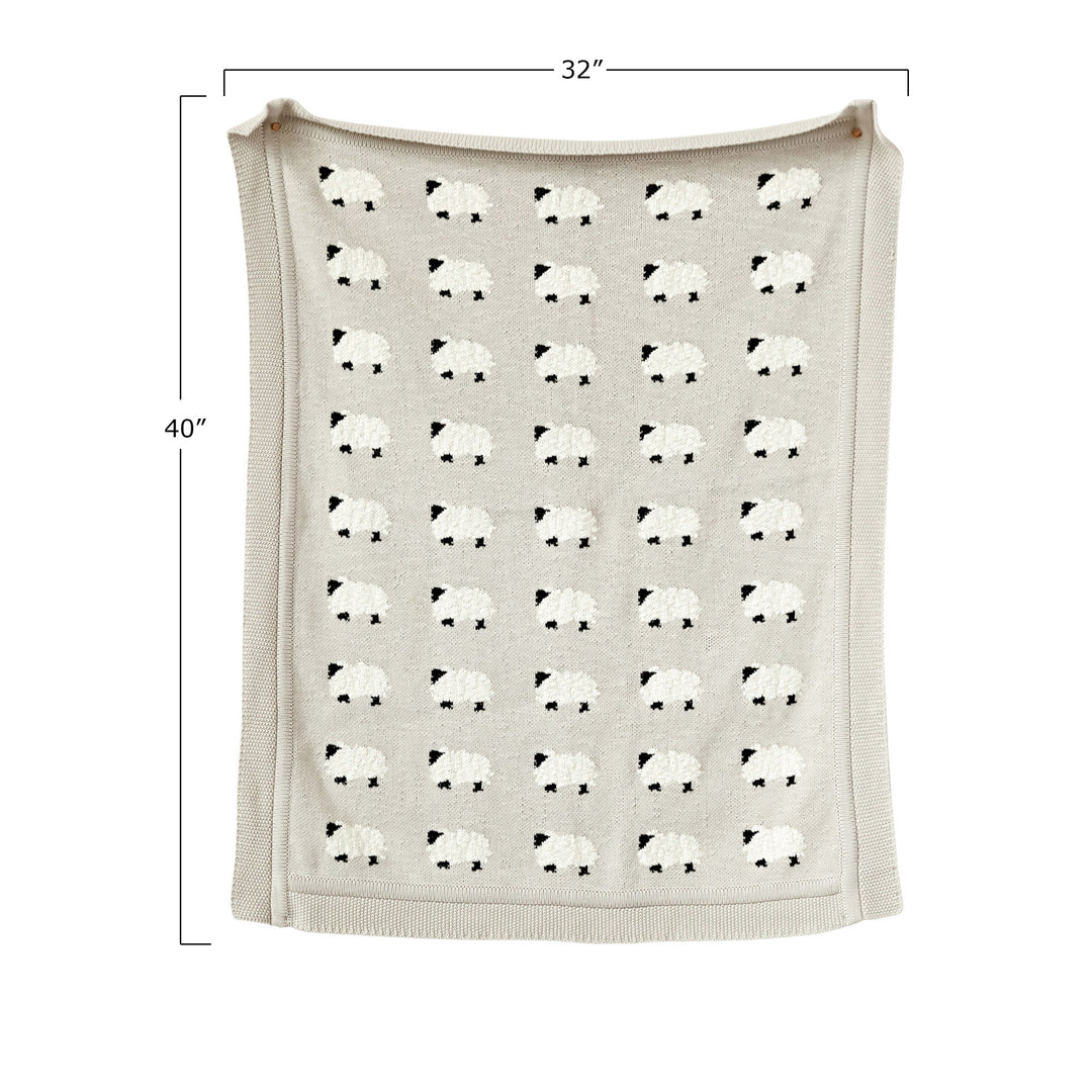 Sheep Knit Baby Blanket