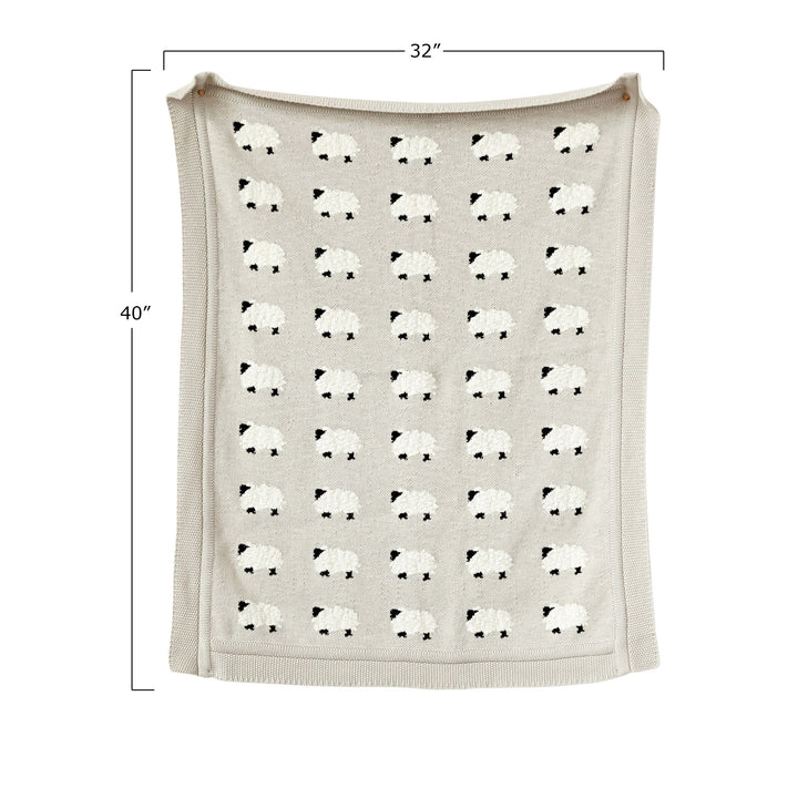 Sheep Knit Baby Blanket