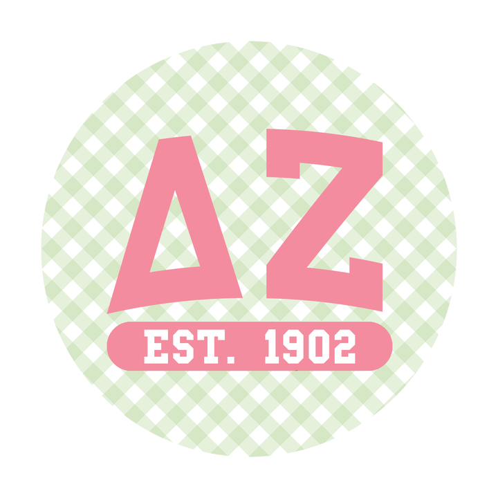Collegiate Gingham Sorority Button