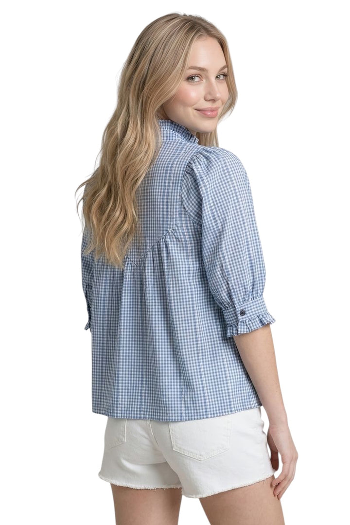 Ashby Gingham Puff Sleeve Top