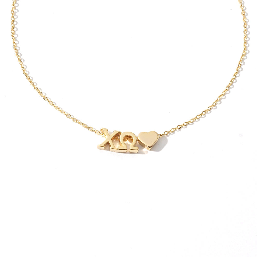 Sorority Heart Charm Necklace