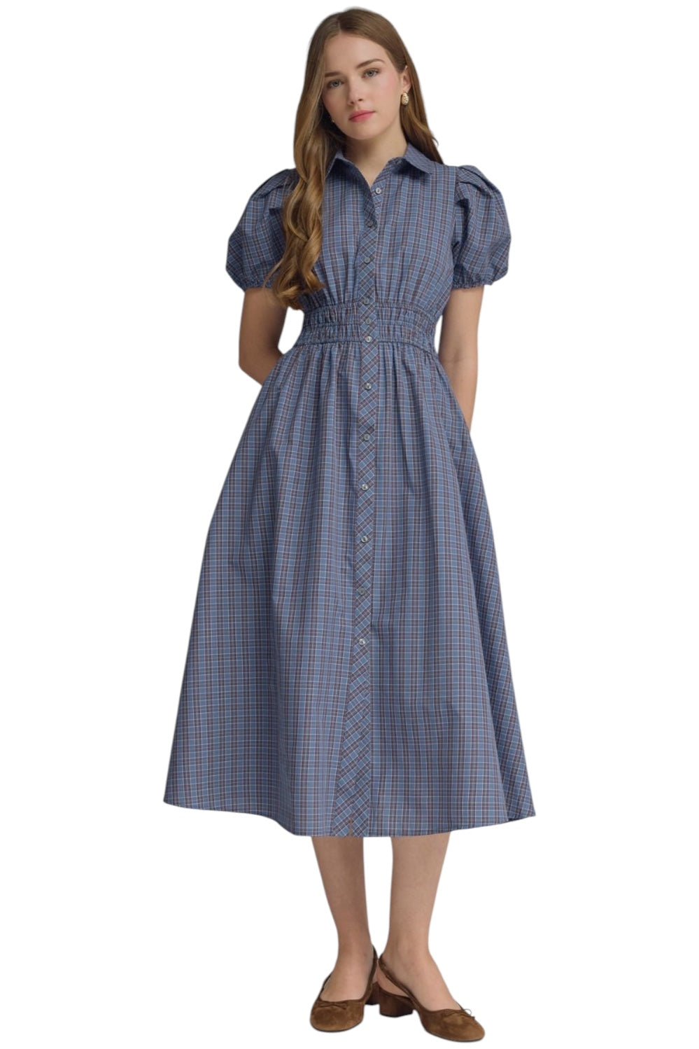 Tackett Plaid Midi Dress