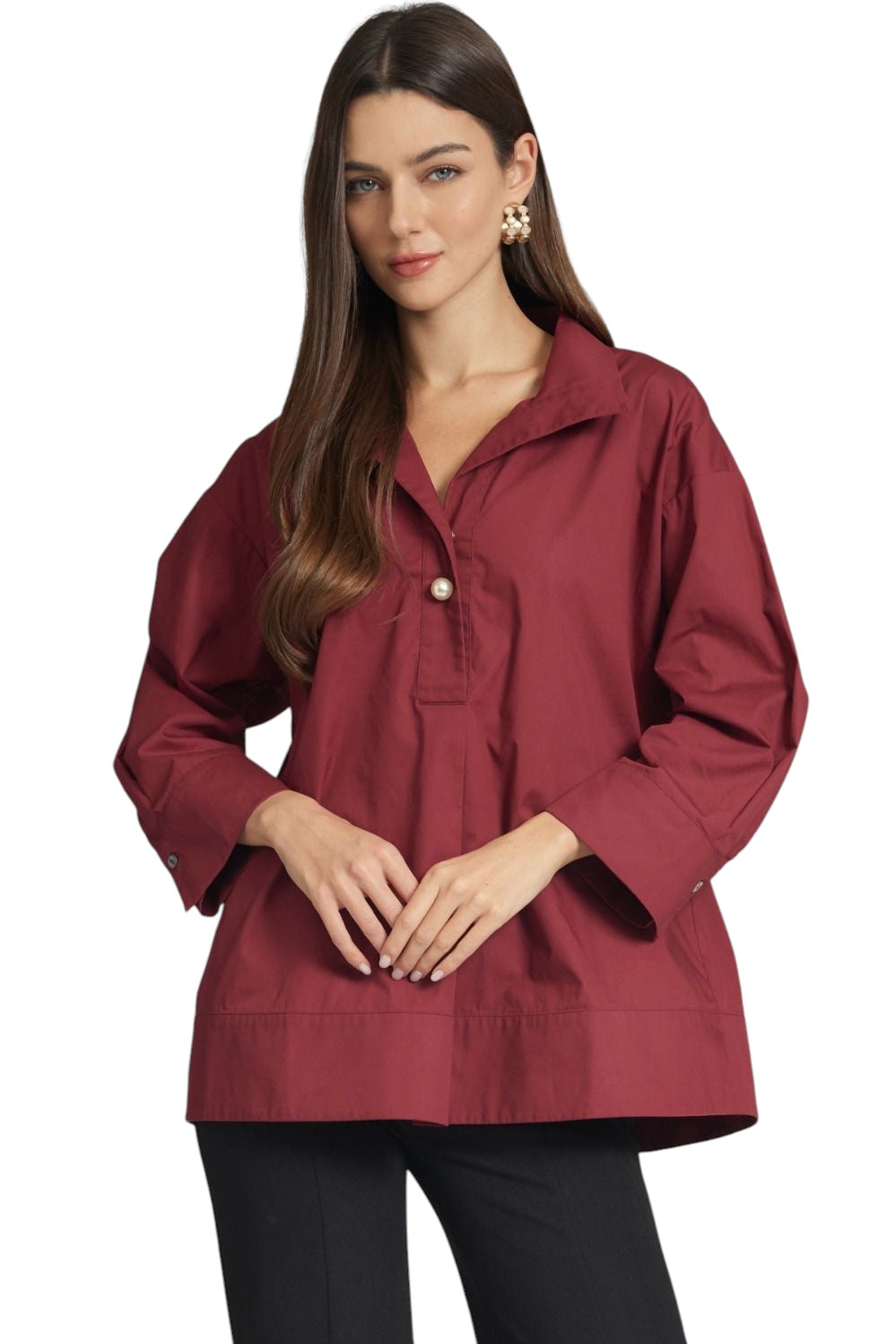 Wells Pearl Button Top
