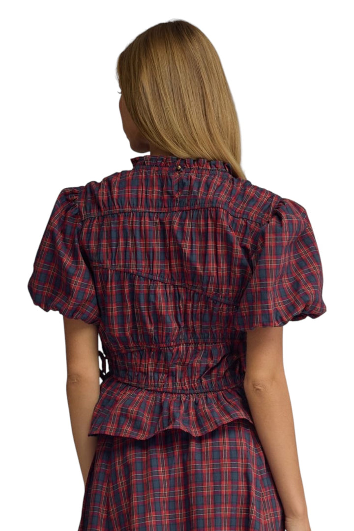 Louisa Plaid Puff Sleeve Top