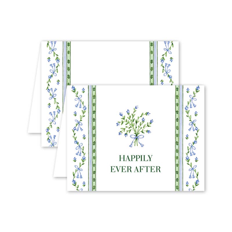 Broderie Blue Wedding Greeting Card