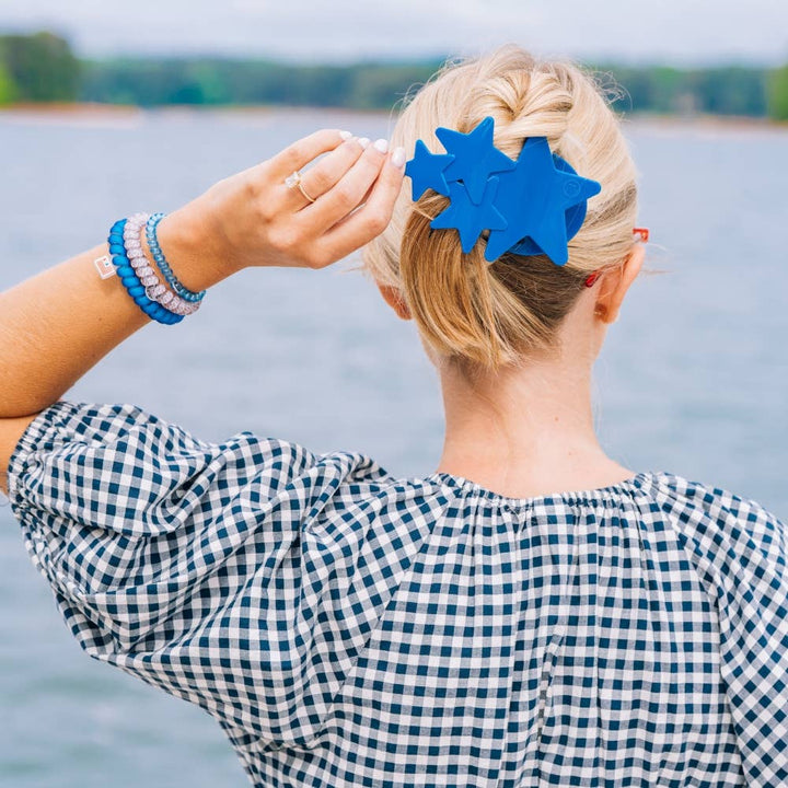 Blue Shooting Star Large Teleties Flat Clip
