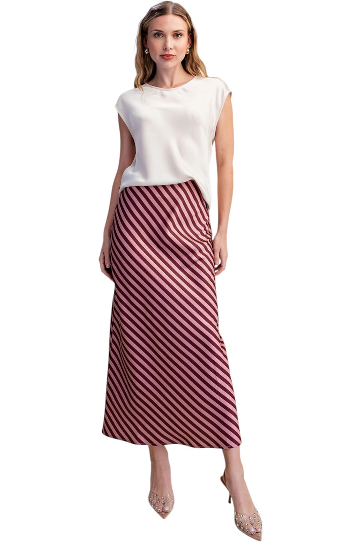 Galloway Satin Midi Skirt