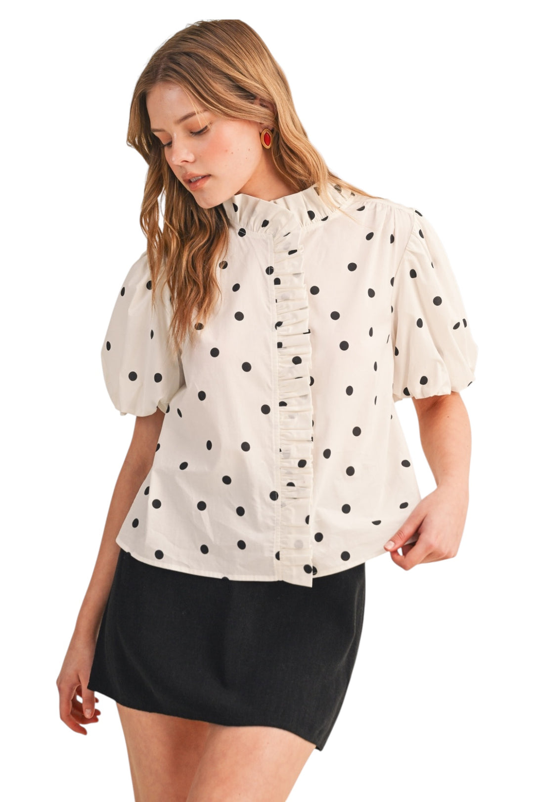 Watson Polka Dot Ruffle Top