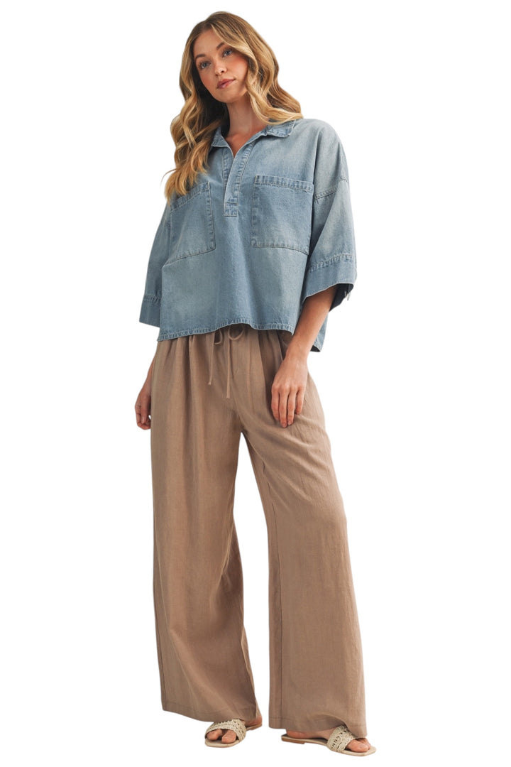 Reid Patch Pocket Denim Top