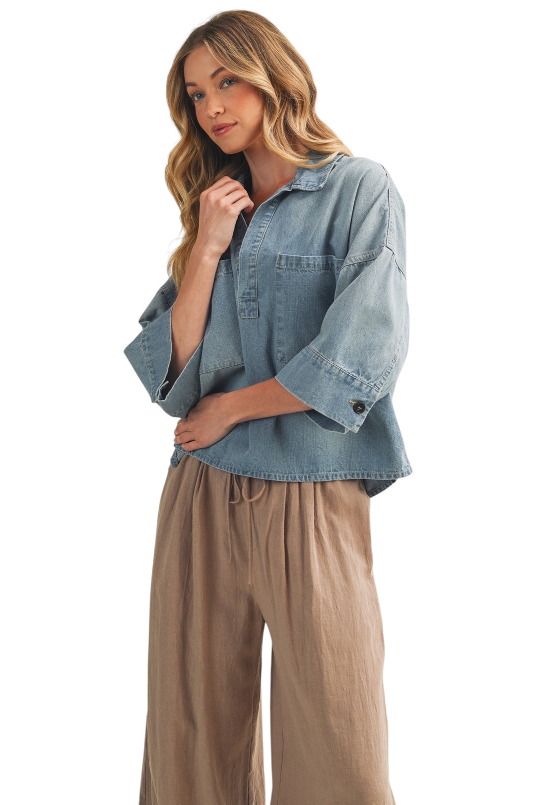 Reid Patch Pocket Denim Top