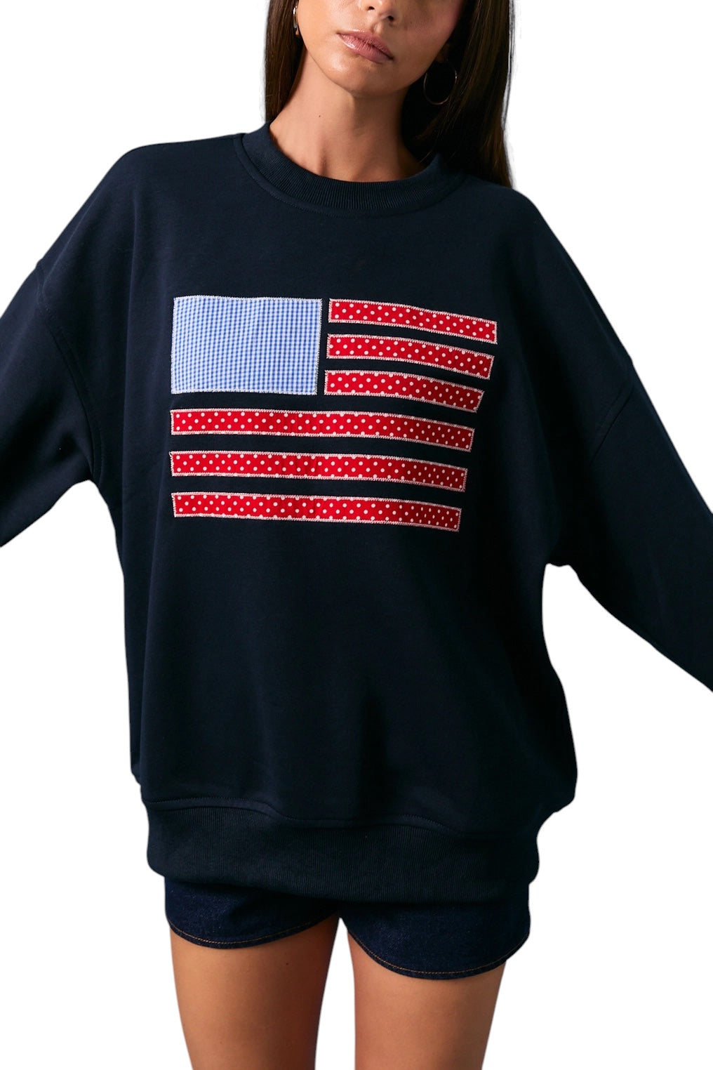 Reagan Applique Flag Pullover