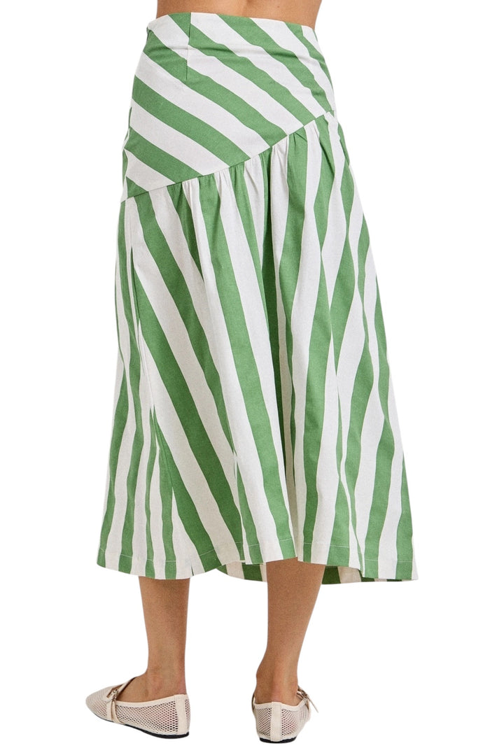Macon Striped Midi Skirt