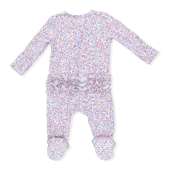 Elizabeth's Garden Ruffle 2 Way Zipper Footie