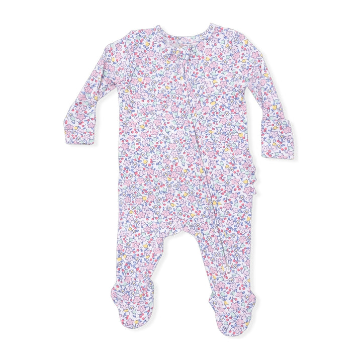 Elizabeth's Garden Ruffle 2 Way Zipper Footie