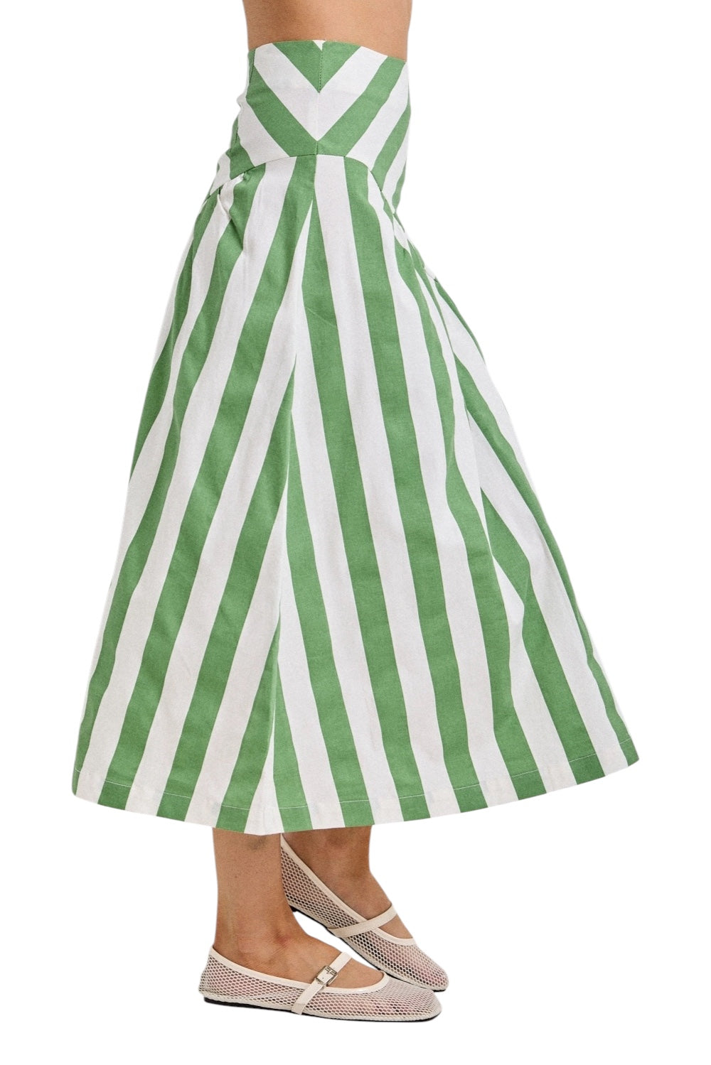 Macon Striped Midi Skirt