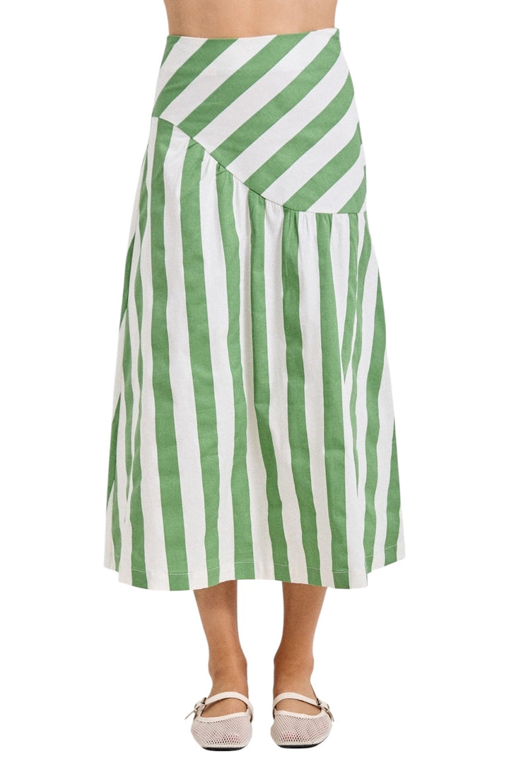 Macon Striped Midi Skirt