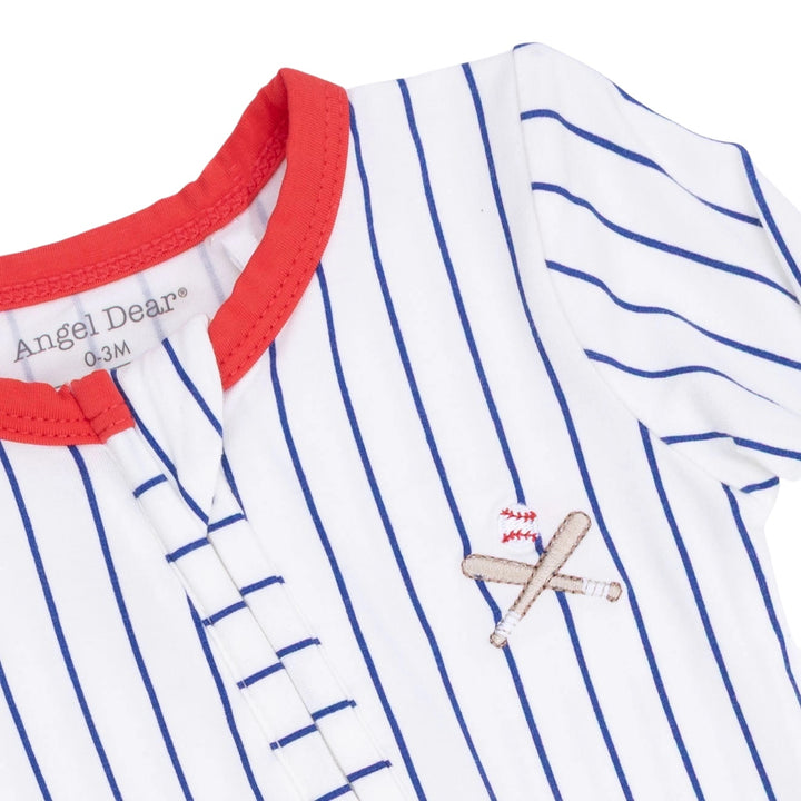 Baseball Stripe 2 Way Zipper Footie