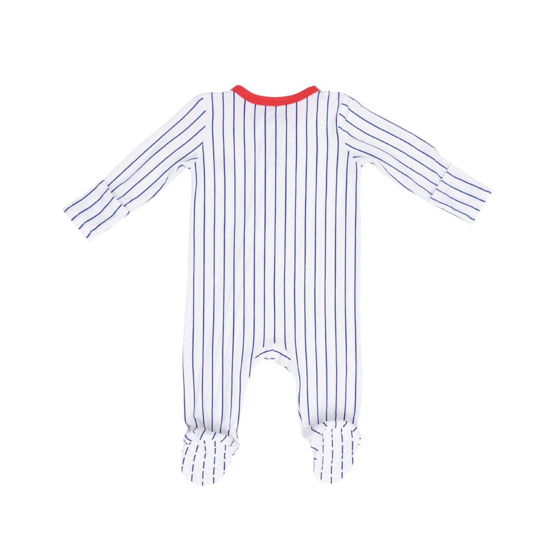 Baseball Stripe 2 Way Zipper Footie