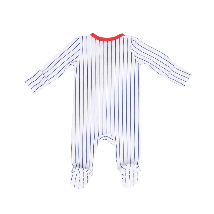 Baseball Stripe 2 Way Zipper Footie