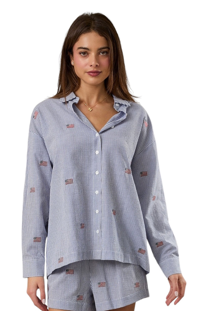 Jefferson Flag Button Up