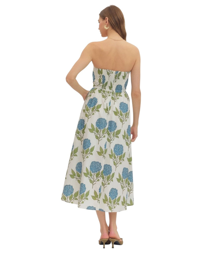 Reed Botanical Strapless Dress