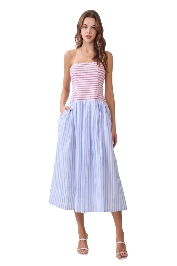 Cleveland Strapless Midi Dress