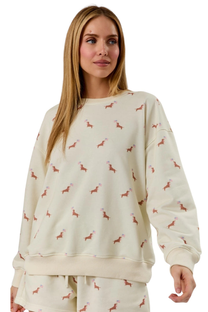 Kennedy Dachshund Flag Pullover