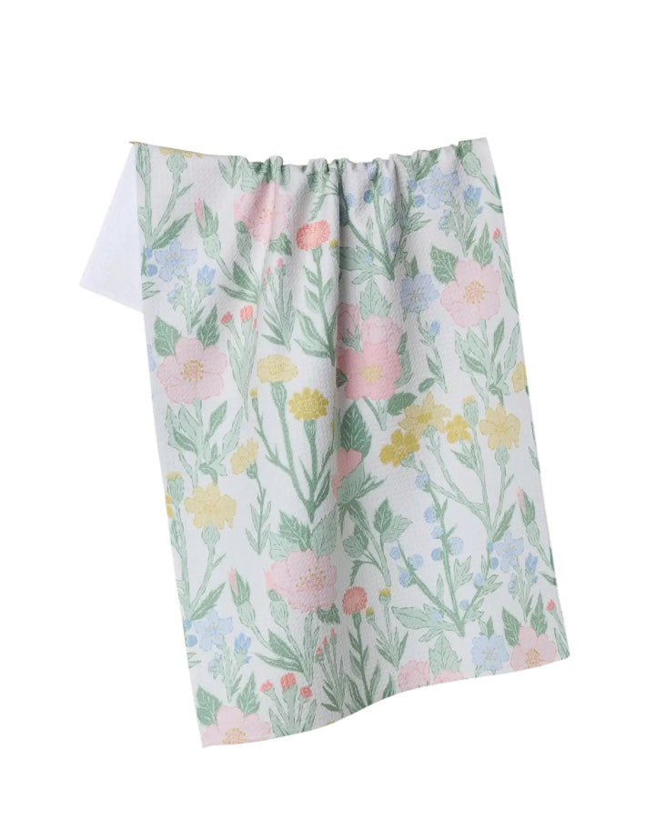 Wildflowers in Bloom Geometry Tea Towel