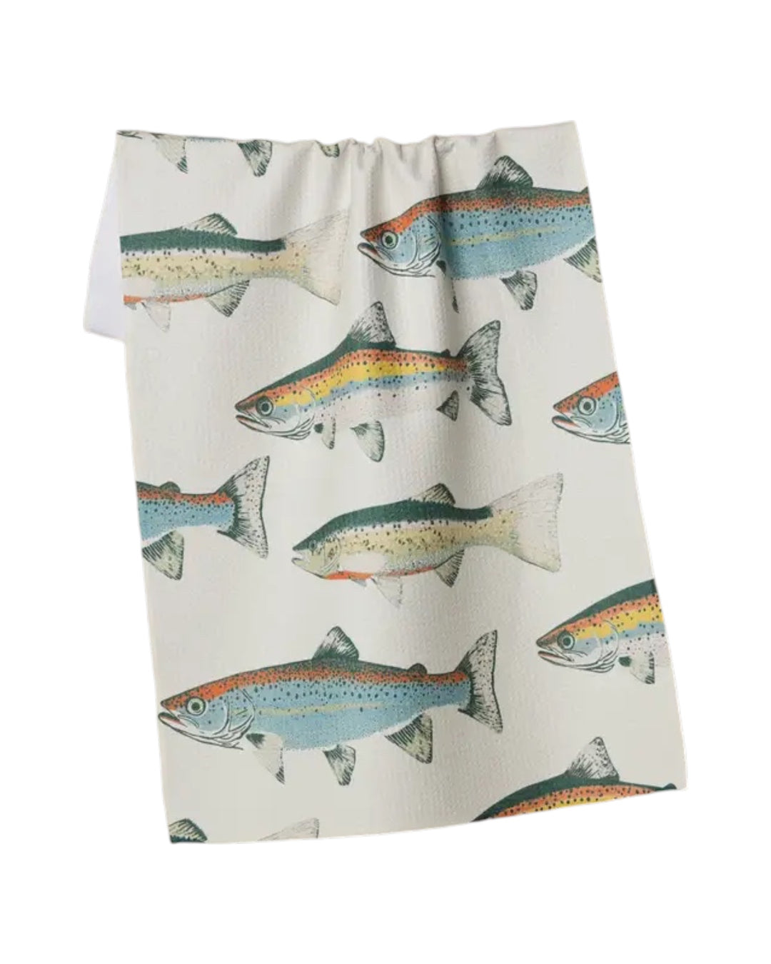 Hooked on Fishing Geometry Tea Towel