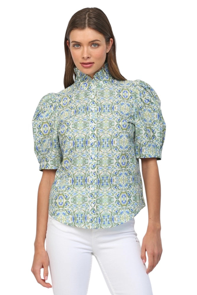 Draper Printed Puff Sleeve Top