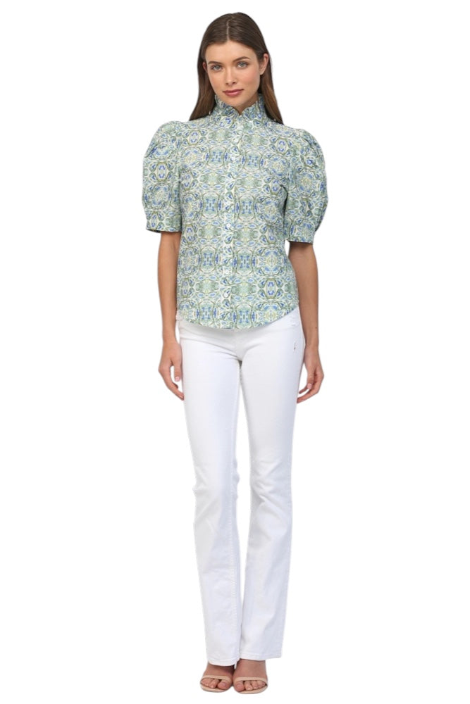 Draper Printed Puff Sleeve Top