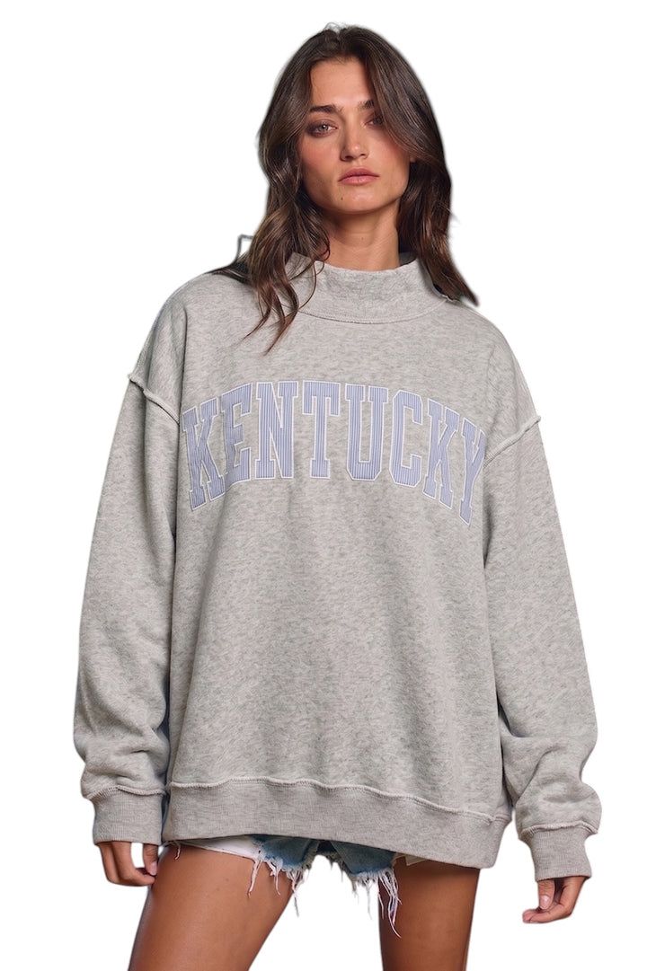 Kentucky Applique Mock Neck