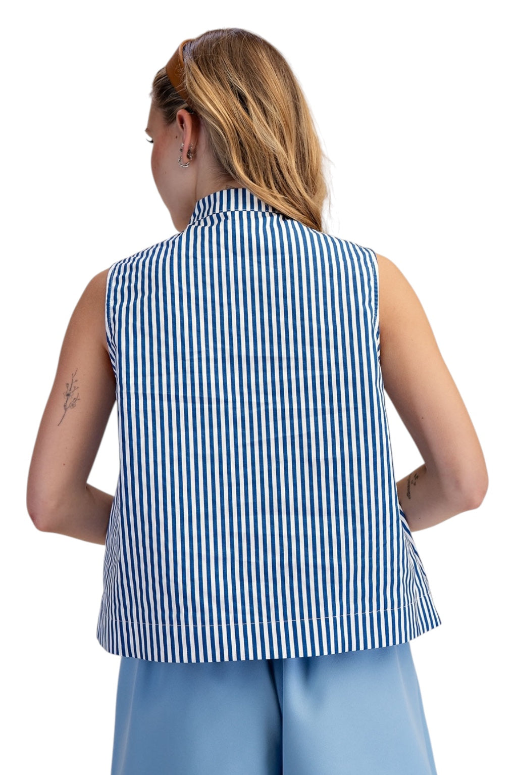 Batt Striped Sleeveless Top