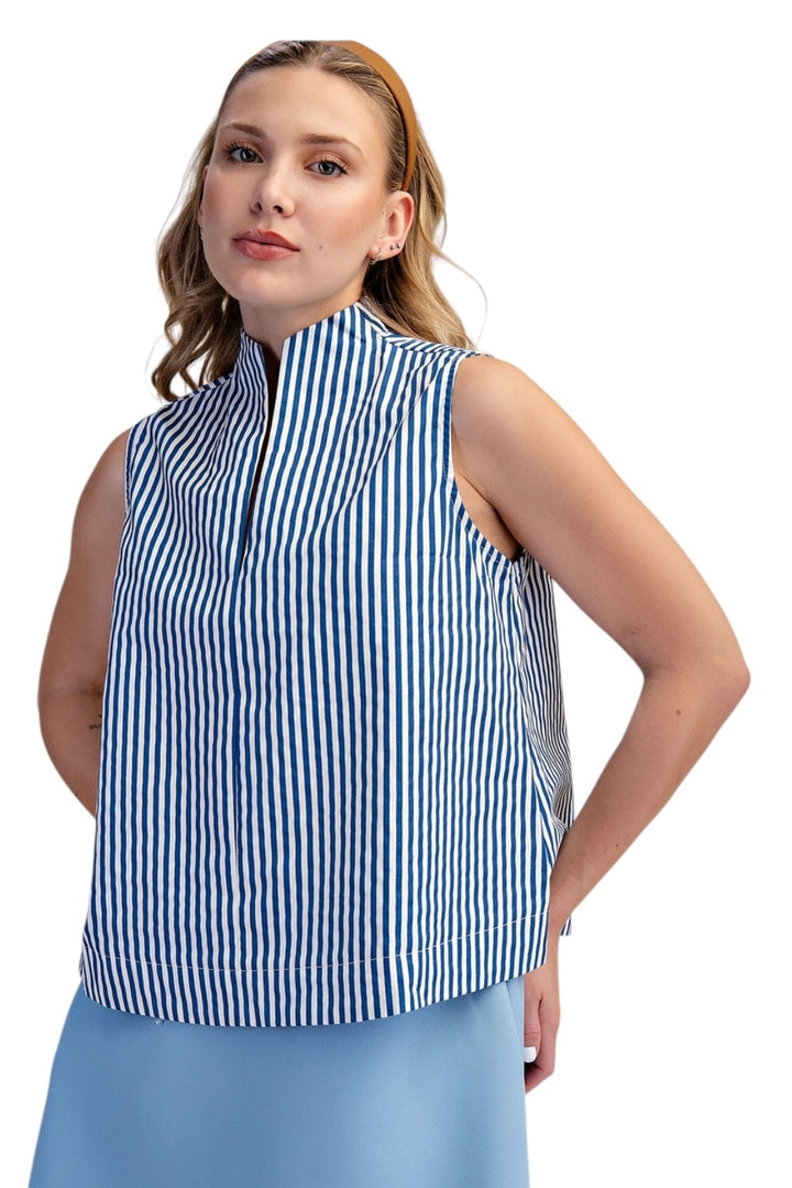 Batt Striped Sleeveless Top