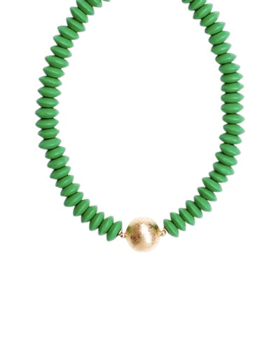Wooden Metal Ball Necklace
