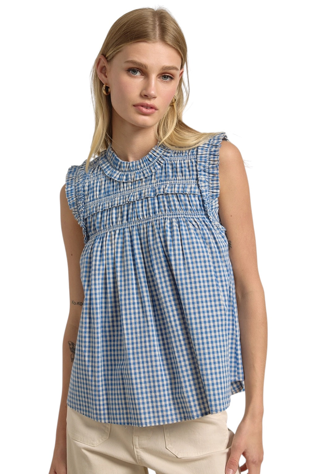 Brooke Gingham Ruffle Blouse