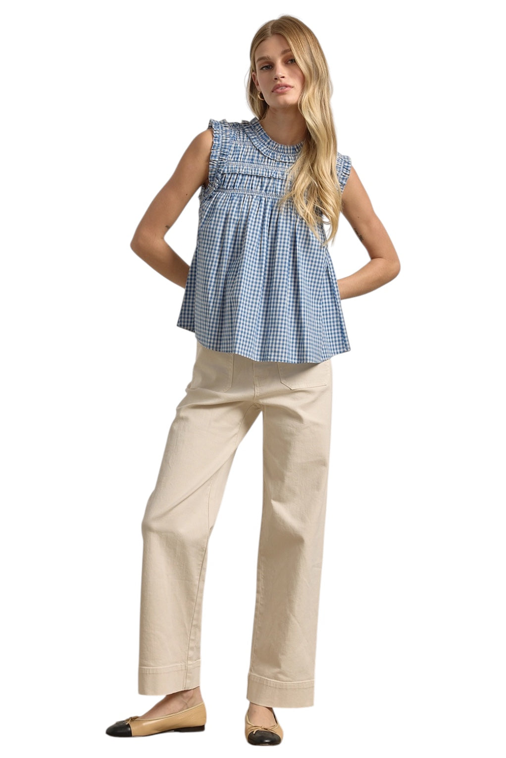 Brooke Gingham Ruffle Blouse