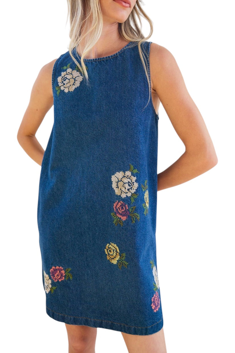 Tillman Cross Stitch Mini Dress