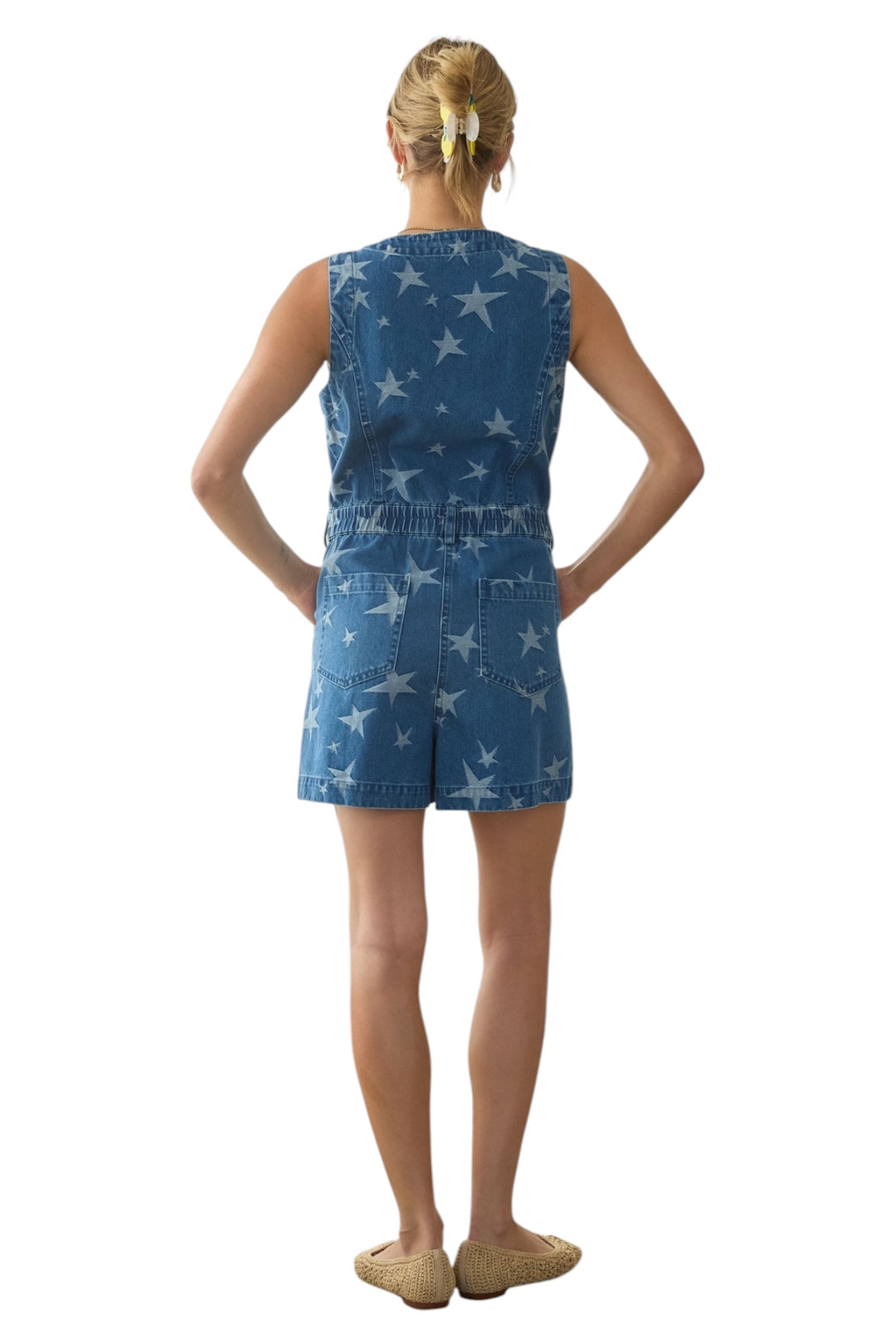 Pierce Star Denim Romper